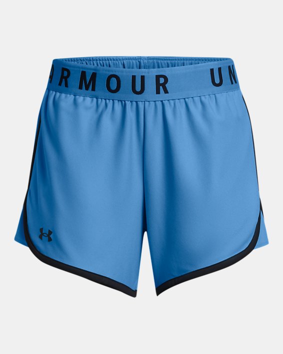 Women's UA Play Up 5" Shorts in Blue image number 4